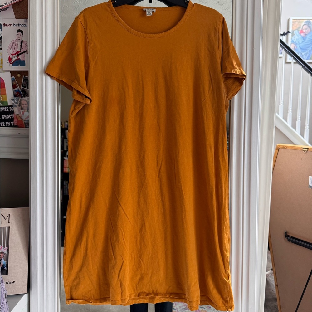 J. Crew Rust Orange T-Shirt Dress - Picture 3 of 3
